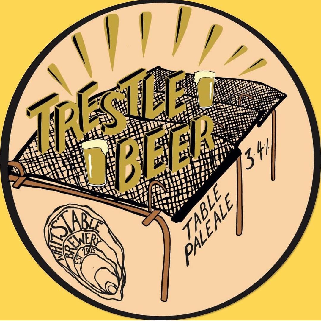 WROysterFest's tweet photo. Brewed for @wroysterfest and named after the trestle tables that the delicious rock oysters are grown upon.
Don’t miss it as it won’t be around for long!
#craftbeer #tablebeer #paleale #ipa #whitstable #whitstablerocksoysterfestival https://t.co/EI0bO58XIz