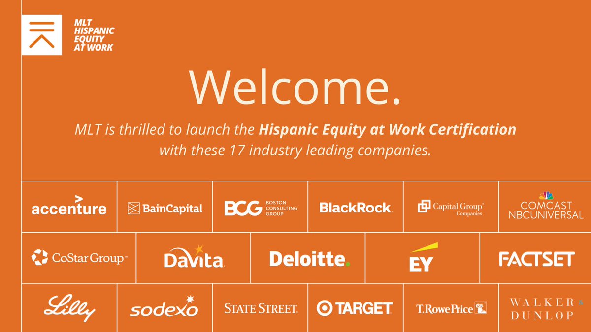 We're proud to celebrate #HispanicHeritageMonth with our awesome #MLTHispanicEquityAtWork launch partners! Thank you for joining us in empowering tomorrow's Hispanic leaders and changing the corporate landscape. #MLTHEW #MLTREW