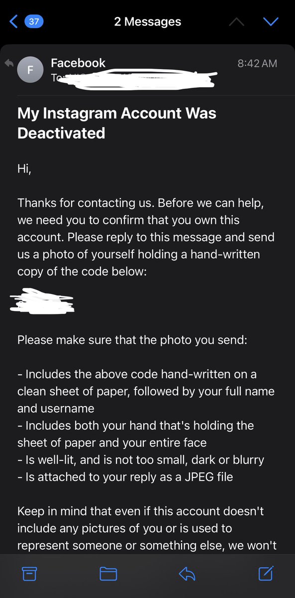 Destiny_LeeAnn2's tweet photo. @instagram For two weeks I’ve gotten over 20 of these emails I’ve done everything they said and still no one has gotten back to me is this even legit #Instagram fix your so-called help support and please fix my account that you wrongfully disabled! https://t.co/YEQzh2ZuE4