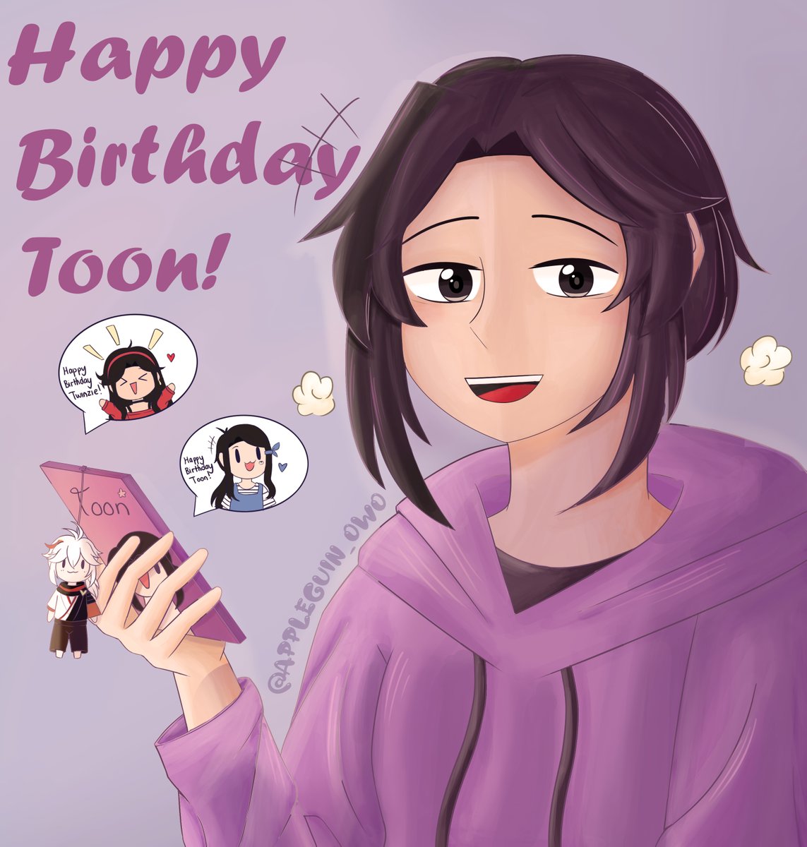 appleguin_oeo's tweet photo. Happy Birthday my cute Toon (@_.toonartzz._)! XD https://t.co/QSTJInzHdx