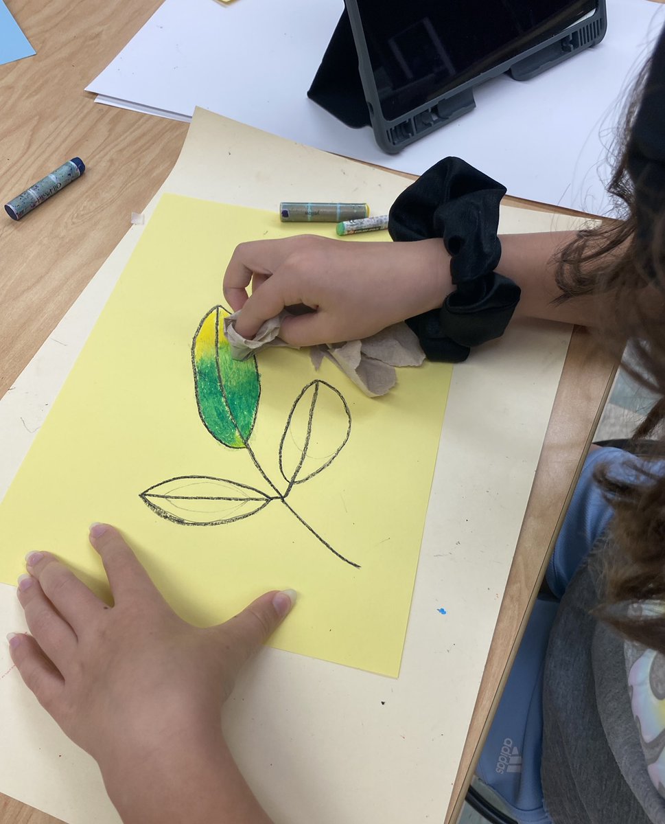 4th grade practicing their oil pastel blending skills…we are getting ready for fall!