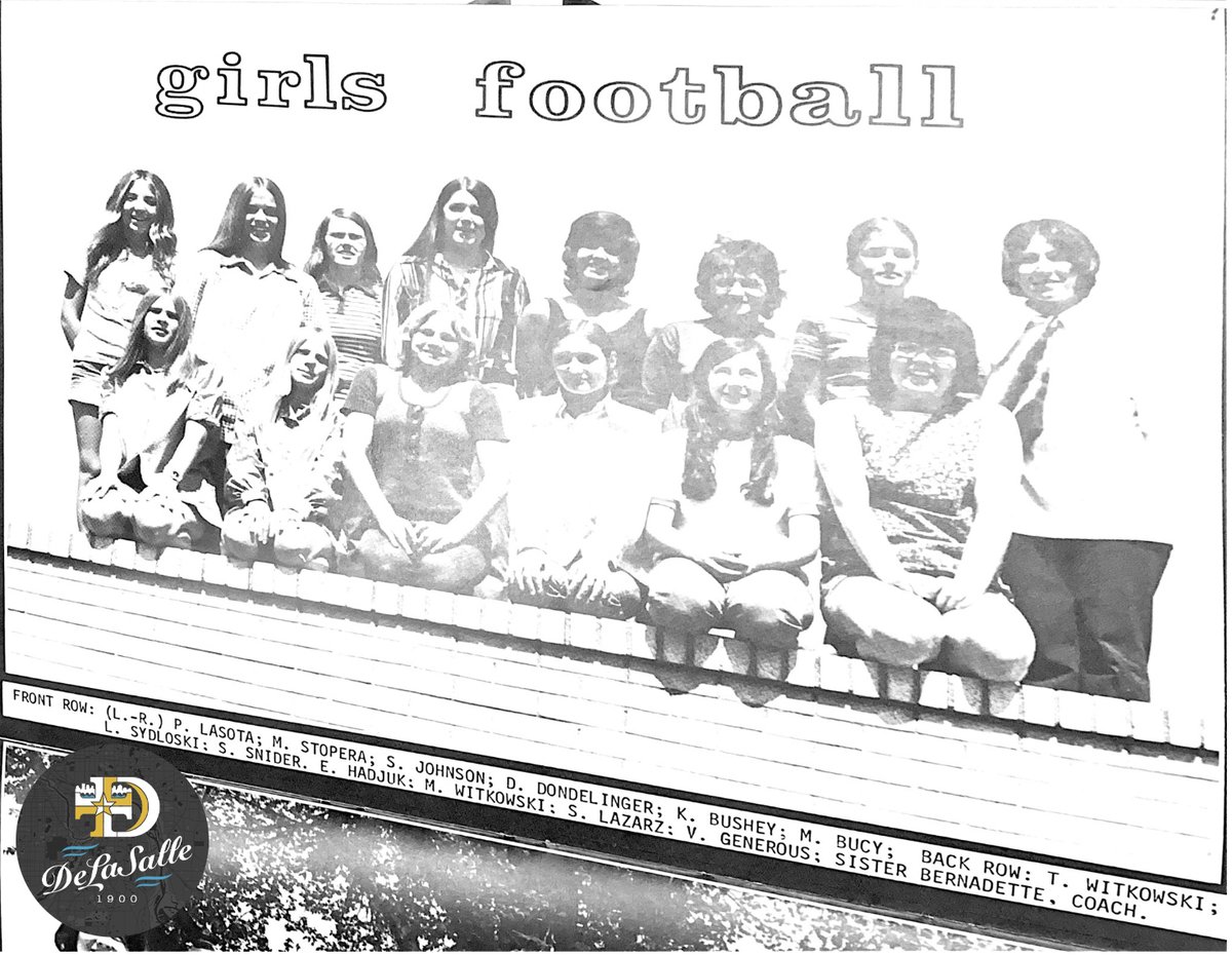 DLSislanders's tweet photo. DeLaSalle continues its celebration of the 50th year of co-education on the Island! 🎉

This #TBT pays tribute to the first year girls attended De, 1972. The girls' football team was coached by Sister Bernadette. 

#IslandersForever https://t.co/FoQmAswkCr