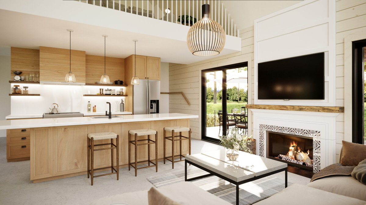 timberblock's tweet photo. #InteriorWeek continues! Today, we're give you a look inside 2022's most popular model - the Berghaus. This Farmhouse is so loved, thanks to it's fabulous overall design. It's 1516 square feet, has 3 bedrooms and 2 baths, is light and airy & has a comfy feeling all around. https://t.co/oIoisZflLS