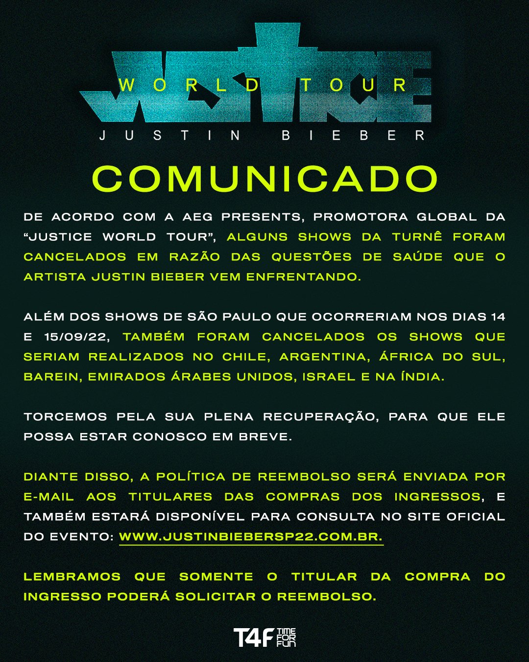 Love On Tour”: como solicitar reembolso dos ingressos?