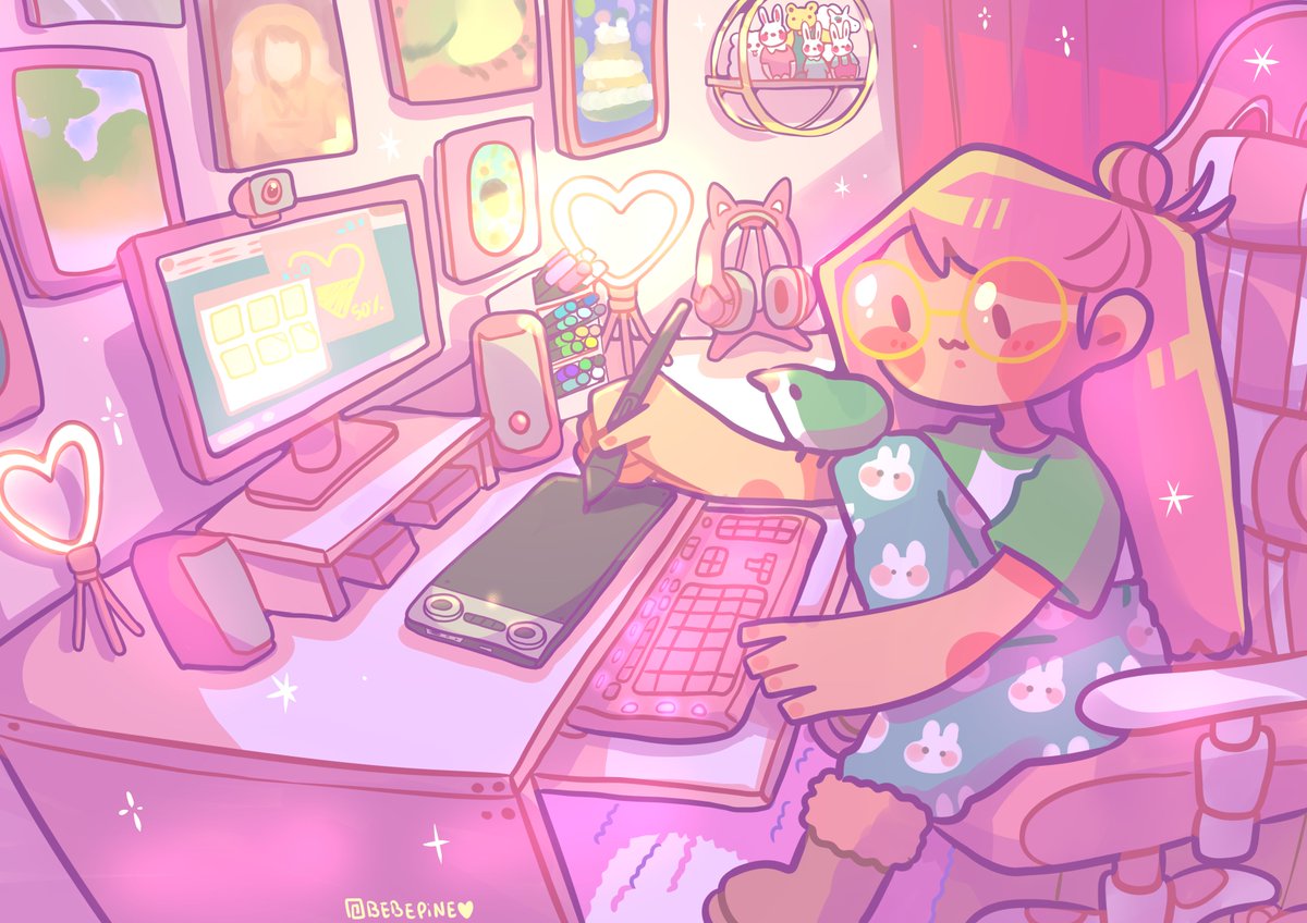 bebepine's tweet photo. ⭐Hice una colaboración con @HuionEspanol 🌸 Donde hice un speedpaint de mi SetUp con la #inspiroydial2 
Es un video con unboxing y hablamos de cositas  🌸
. . . . . . . . . . . . 
#huion #huioninspiroydial2 #bebepine https://t.co/GWnboi8WoB