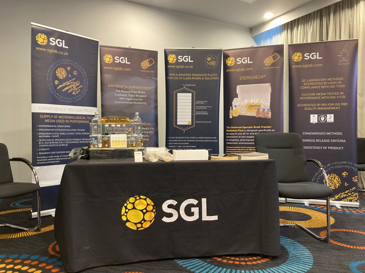 SGL_UK's tweet photo. Our impressive display at the @PHSSociety 40th Annual Conference 2022. Pop over to stand 8 and speak to our sales team, Anthony Crawley and Claire Perrins. For any further questions email sales@sglab.co.uk #SGL #PHSS #team #exhibition #microbiology https://t.co/uoGuc5vPPg