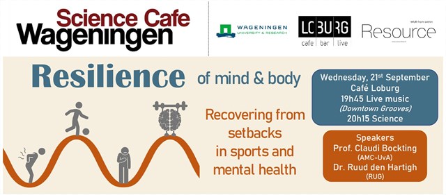Dear SCW friends, a new SCW event "Resilience of mind &amp; body" is scheduled for the 21st of September, 2022 (Wednesday). We are back in #cafeLoburgWageningen. Come, enjoy live music and learn from our speakers! We hope to see you there!