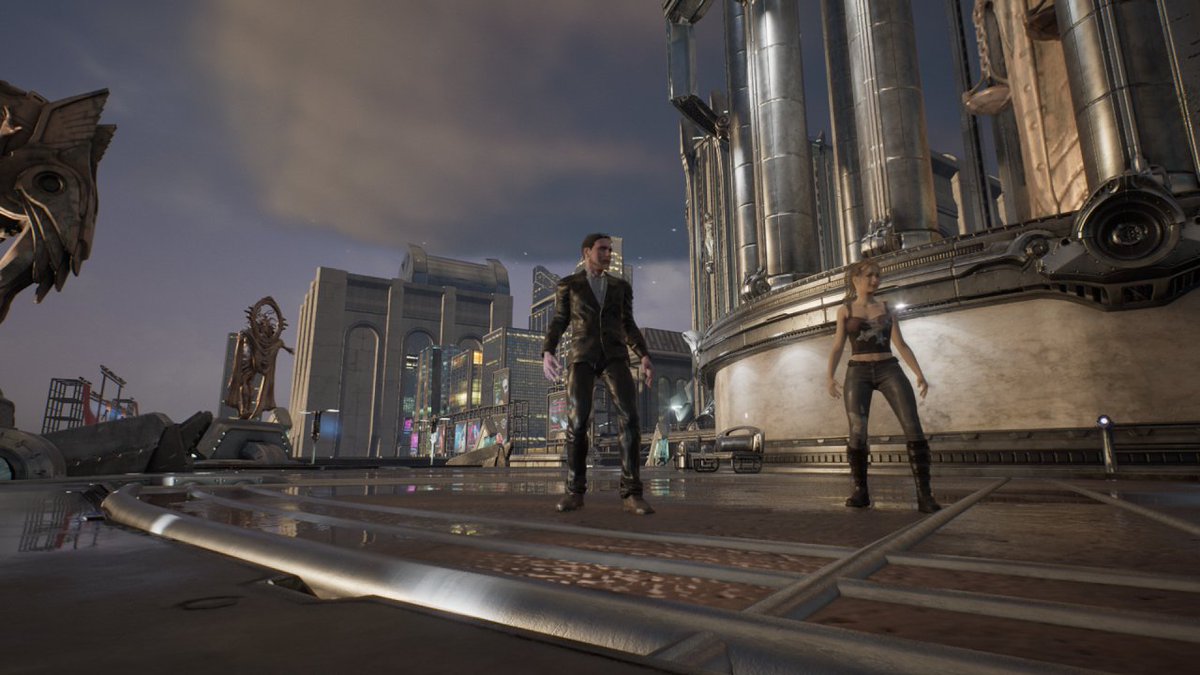 InflexionPointD's tweet photo. Ayer estuve paseando por las calles de Quantum Babylon junto a @BelnHiguerasG probando la nueva versión en #UnrealEngine5. Caminaba con mi avatar y no puedo explicar😲la mejora que supone desde la anterior versión o la sensación de controlarte a ti mismo😱! Hilo➡
#gamedev https://t.co/mfqqxGPerH