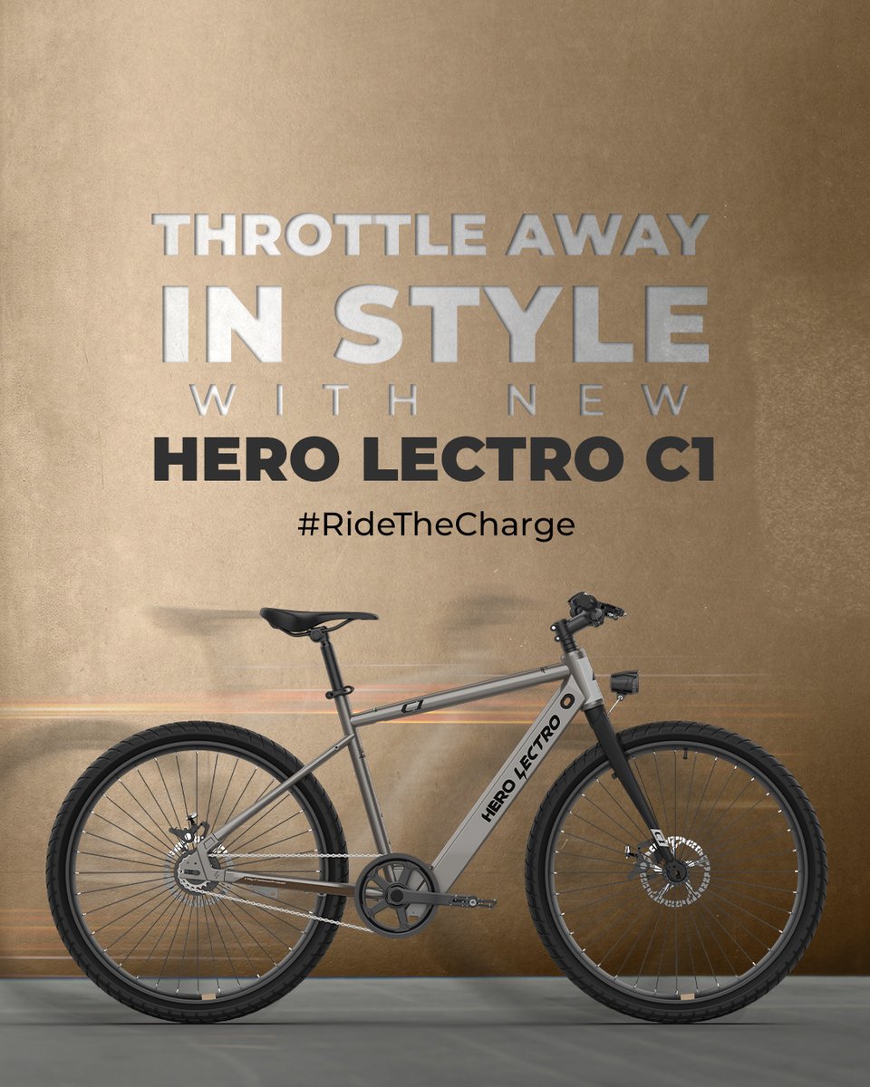 HeroLectro's tweet photo. Ride in style every evening with the brand new Hero Lectro C1 &amp; go on adventures in your city! Ride up to 30 Kms in one charge.

Book yours now &amp; get ready to #RideTheCharge 

https://t.co/Wz9f2z01mw

#HeroLectro #Hero #NewModels #NewEBikes #NewECycles #HeroLectroC1 https://t.co/m4vecb1Ye8