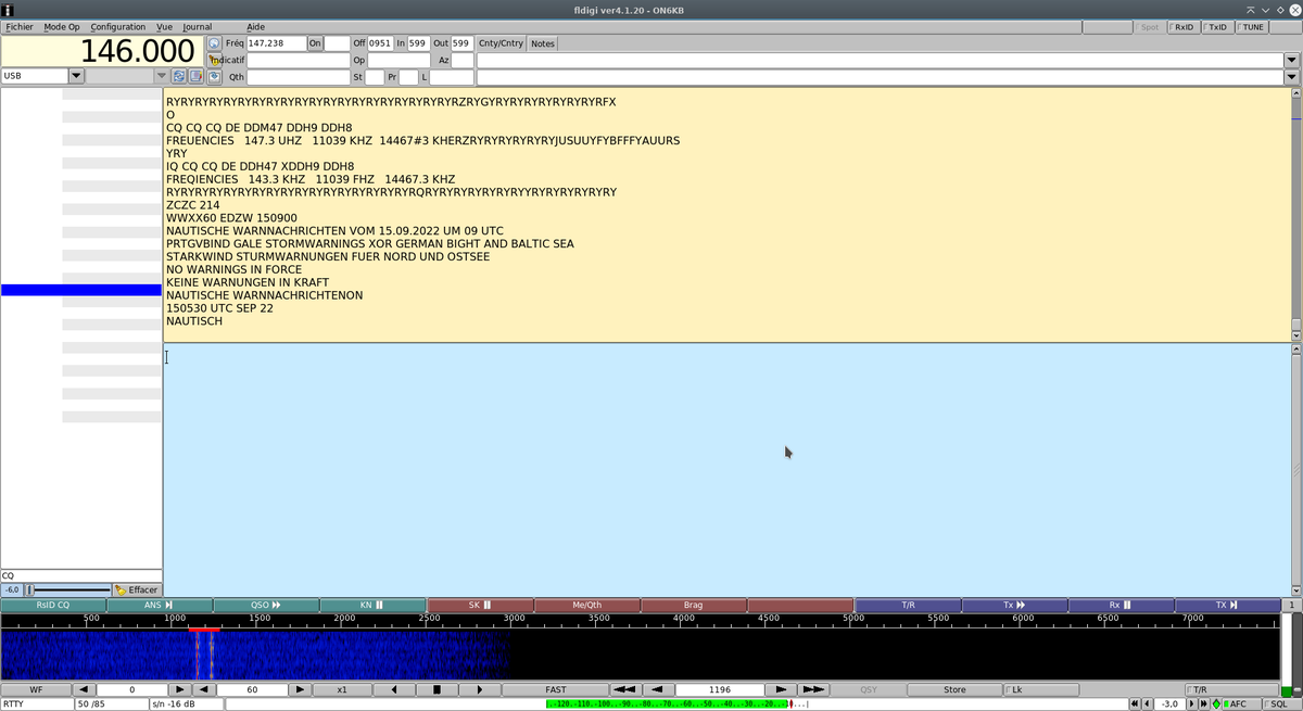 ON6KB's tweet image. LF reception on 147.3Khz