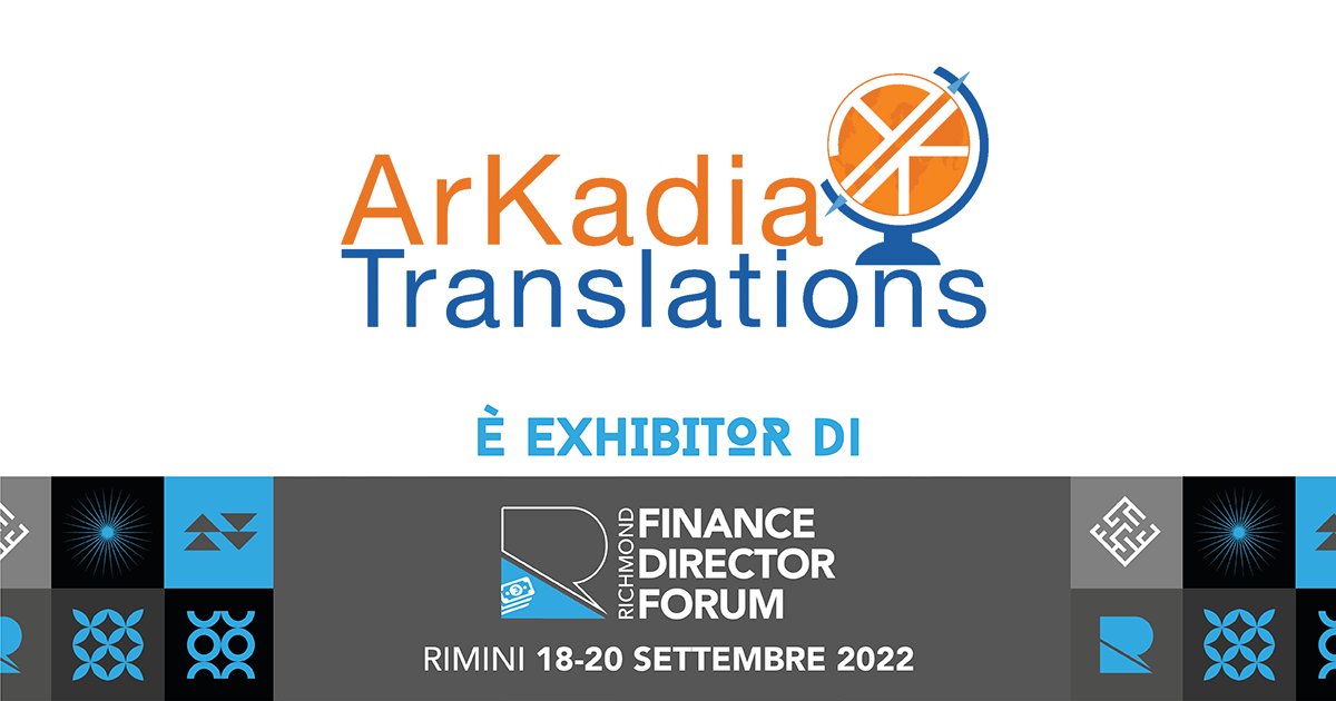 ArkadiaTransla1's tweet photo. Siamo lieti di annunciare che saremo al Finance Director Forum, organizzato da Richmond Italia.
Non vediamo l'ora di raccontare alle aziende come possiamo aiutarle nella traduzione della documentazione finanziaria, garantendo qualità, rispetto delle scadenze e personalizzazione! https://t.co/Mp4i3npj6o