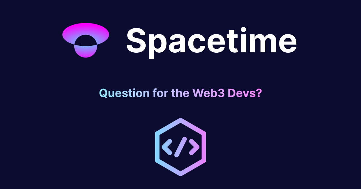 polybase_xyz's tweet image. ARE YOU A WEB3 DEVELOPER?

✨ Do your customers own their data or the organization you work for?

✨ Check out Spacetime to help humanity take ownership of their data. We can do this together.

#web3db #buidl #solveAProblem
