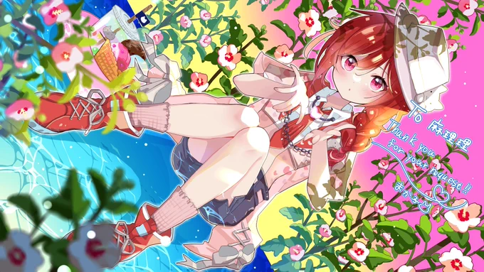 【Skeb】Skeb納品させていただきました!サムネイル用イラストのご依頼でした。ハッピーでスイートでガーリーな夏リクエストありがとうございました#イラスト #夏 #女の子  #Skeb #Commission より 