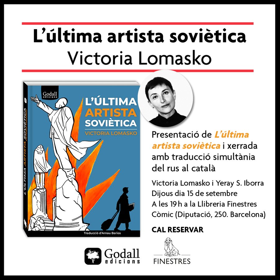 Avui tinc el privilegi de parlar amb #VictoriaLomasko sobre el llibre 'L’última artista soviètica' (i sobre Ucraïna, Rússia, il·lustració o llibertat d'expressió) a la <a href="/Ll_Finestres/">Llibreria Finestres</a>.🖍️📚

Hi haurà traducció rus-català. 

A les 19h, només cal reservar aquí: llibreriafinestres.com/evento/victori…