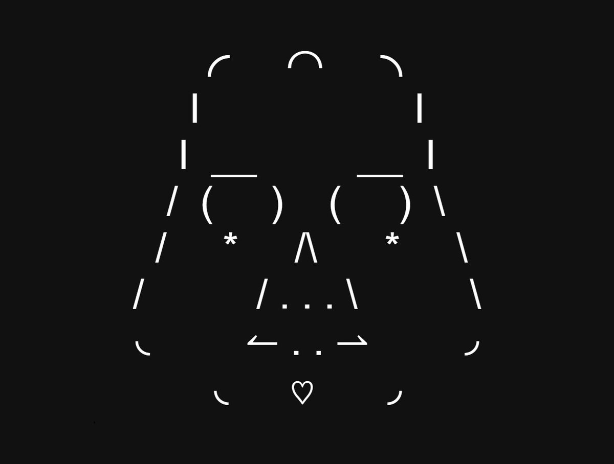 tamasantalart's tweet image. &apos;ASCII Wars X&apos; - A fan art ASCII Star Wars Gallery by me on @typed_art &amp;amp; @fx_hash_ - final UPDATE released!
22/50 collected 4⃣ 1 #tezos  - 🖤Dark mode‼️
🚨#NFTAirdrop for all holders too -link👇
#tezoscommunity #typedart #fxtext #fxhash #tezosnft