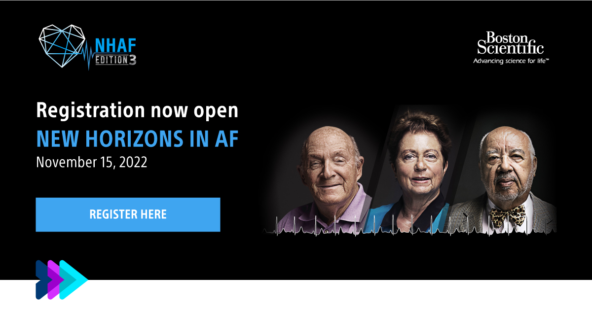BSC_EU_Heart's tweet photo. Registration is now open for New Horizons in AF - the most important educational event of the year in AF. Experts will discuss and explore novel approaches and ground-breaking advances in #AF therapy.

Secure your ticket here: https://t.co/gGYyrbIrYF

#NHAF2022 #BSCEMEA #epeeps https://t.co/aqvjXqV7ge