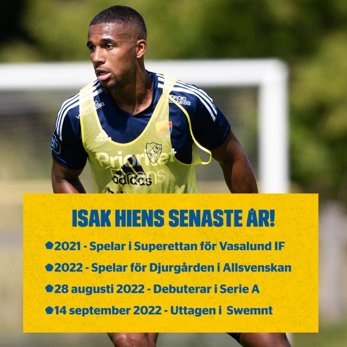 Tomwhye1's tweet photo. Isak Hien bör vara en stor inspirationskälla för många - det jag tycker imponerar mest med honom är hans inställning, alltid ödmjuk, svävar inte iväg trots enorm succé utan har hela tiden fokus på nästa träning eller match. 💛❤️💙 https://t.co/wPntGtqmVQ