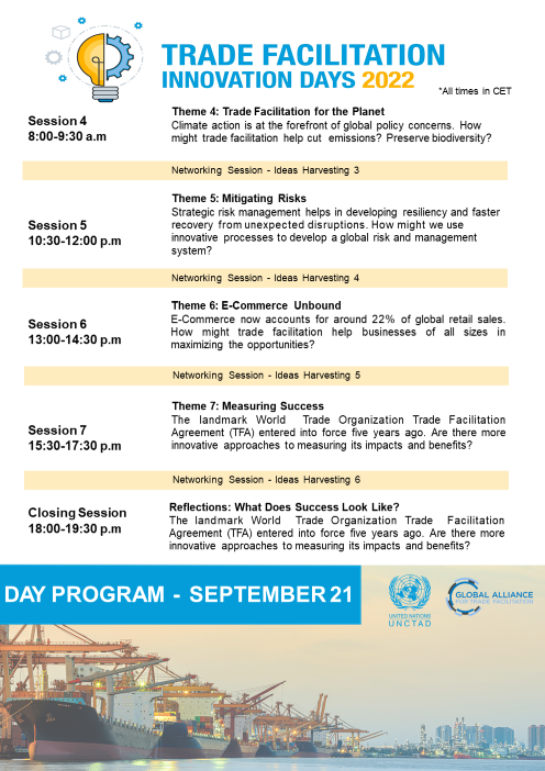 UNCTAD_TLB's tweet photo. Join us for the #Trade Facilitation Innovation Days 2022!
#TFID22 https://t.co/xlPmwzJYrG