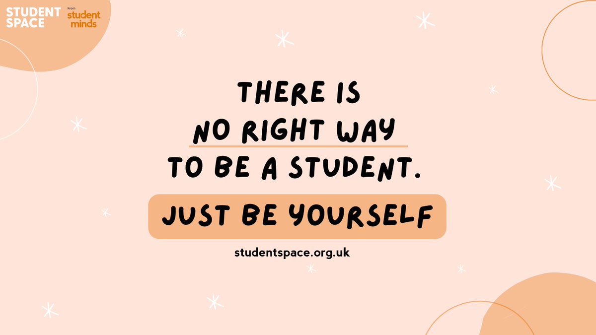 StudentMindsOrg's tweet image. Everyone’s uni life will look a bit different and that’s okay. 

Be yourself and do what makes you happy 🧡