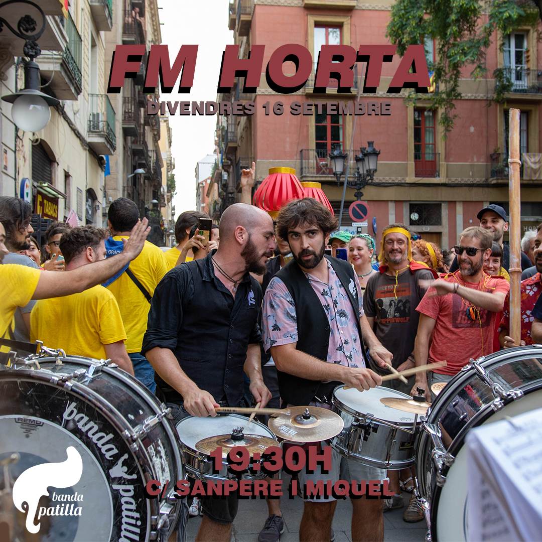 Pssst!! Em diuen que divendres a Horta ho donarem tot, i tu?! 

📆Divendres 16
⌚19:30h
📍c/ Sanpere i Miquel 
🎺 <a href="/fmjovedhorta/">Festa Major Jove d’Horta</a> 

contractació via mail📥
📷 @albertespadafotografia

#bandapatilla #tour #concert #xaranga #cultura #música #festa #festamajor #cercavila