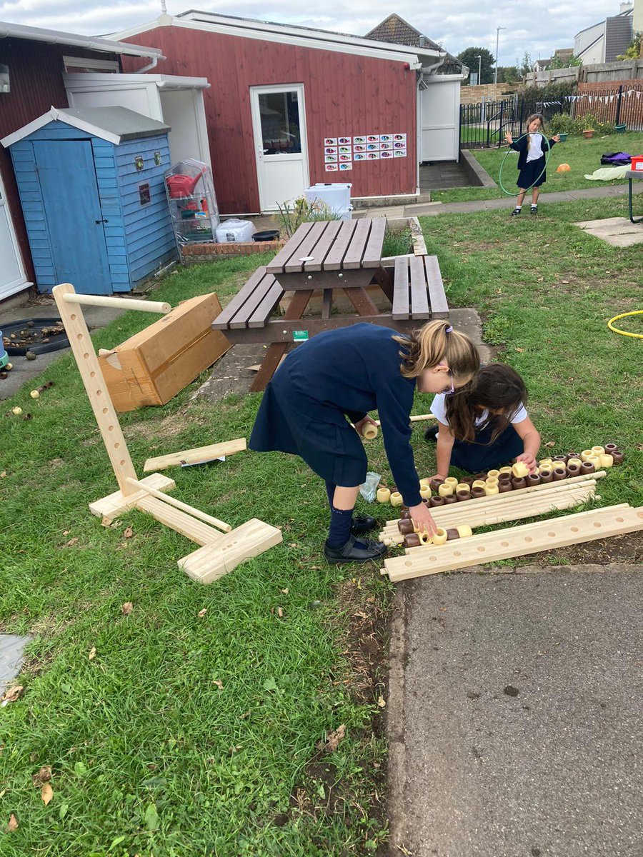 SullyPS's tweet photo. The girls in #SPSyear3 are busy at work following the instructions to make our new outdoor abacus! They are problem solving, cooperating and using maths skills. #SPSresourceful #SPSmaths #SPSoutdoorlearning https://t.co/knjoJR071P