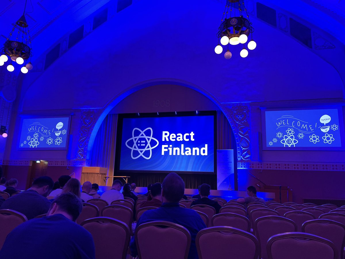saminnet's tweet photo. Day 1 has been nice so far #ReactFinland https://t.co/TvQKvOdudq