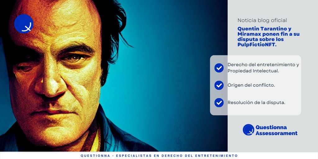 Questionna's tweet photo. 🎥✍️ Quentin Tarantino y Miramax ponen fin a su disputa sobre los PulpFictioNFT. Lee más aquí 👉https://t.co/IbwjMRd1jm https://t.co/X9CTXSXHLW