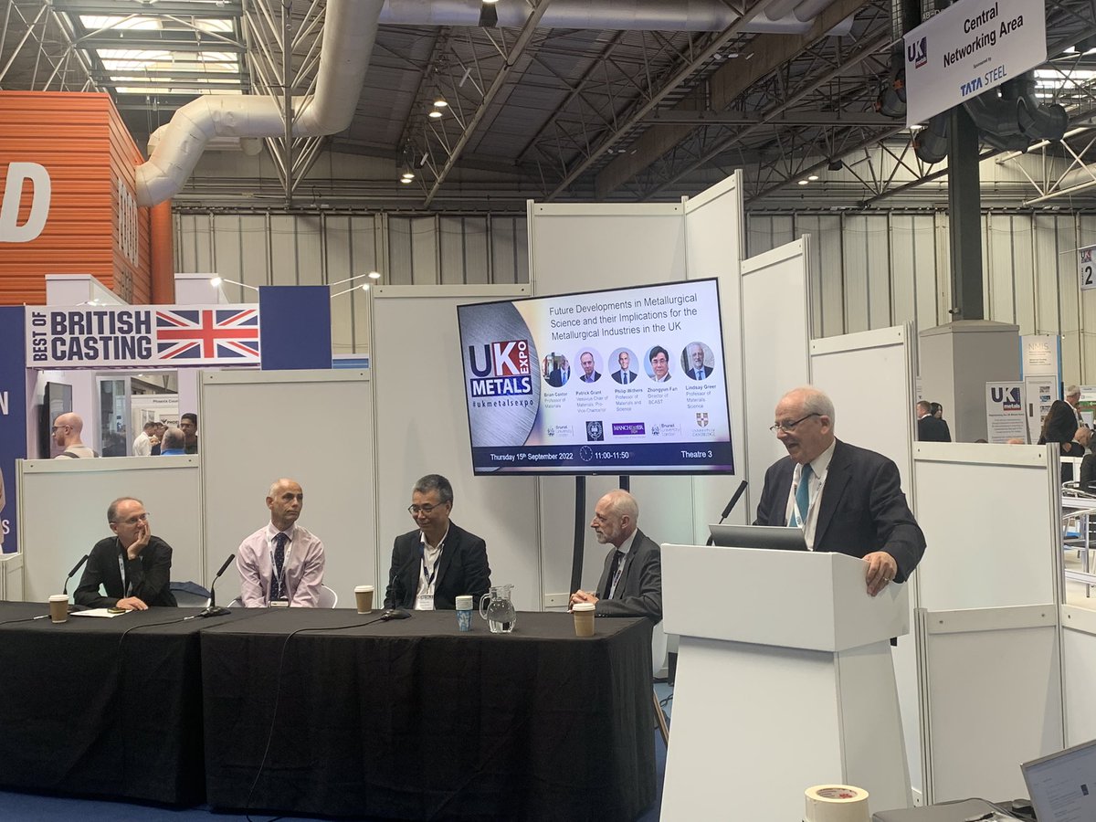 Day 2 of <a href="/UK_Metals/">UK Metals Expo</a> with <a href="/BCAST_Brunel/">BCAST</a> Professor Cantor &amp; Professor Fan discussing Future Developments in Metallurgical Science and their Implications for the Metallurgical Industries in the UK #curcularmetal #ukmetalsexpo
