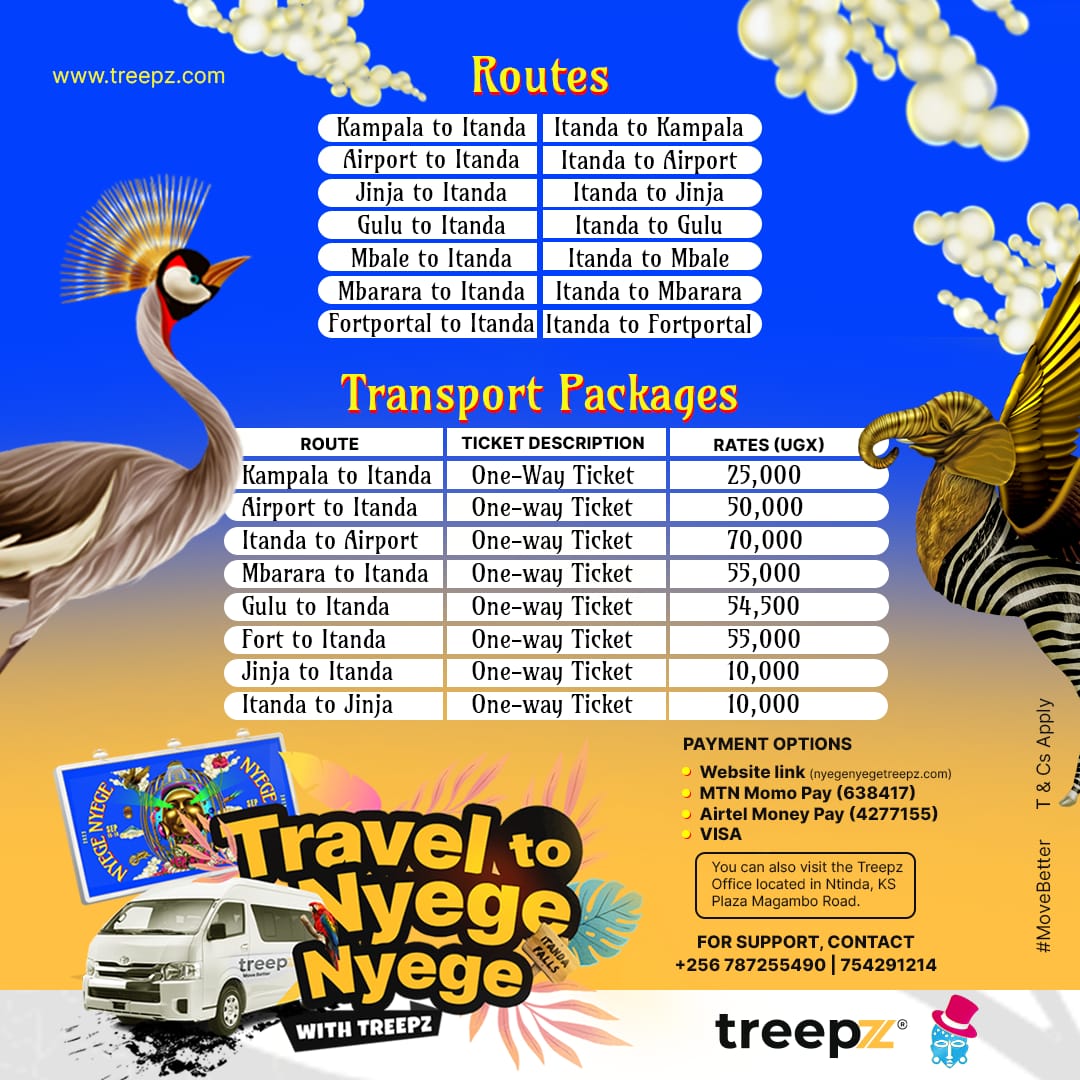 okwii_herbert's tweet photo. REMINDER❗

Make your way to Nyege in an easy, reliable, clean and fast transport way with @TreepzUg.

Order for our rides here: https://t.co/YpACo3HyA2

#NyegeNyegeTreepz
#MoveBetterwithTreepz https://t.co/Bgbf1lIOJA