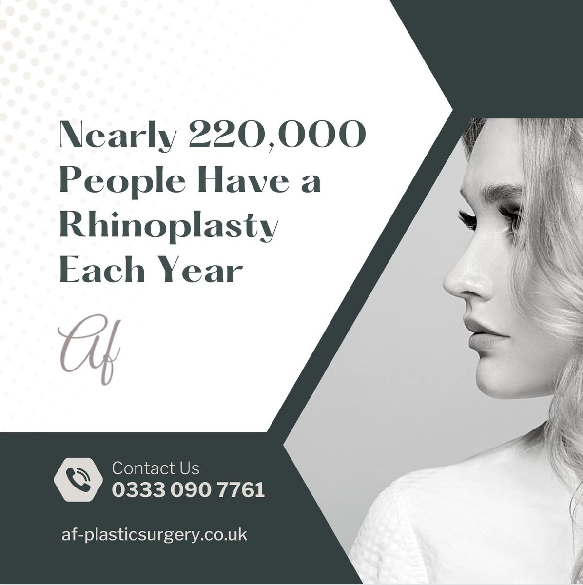 afplasticsurgry's tweet photo. Did you know that nearly 220,000 people have a rhinoplasty each year?

#manchestercosmeticsurgery #cosmeticsurgeon #celebritycosmeticsurgeon #afplasticsurgery #surgery #surgeryuk #plasticsurgeryclinic #plasticsurgeon #results #surgeryresults #rhinooplasty https://t.co/QumvUjjWxN
