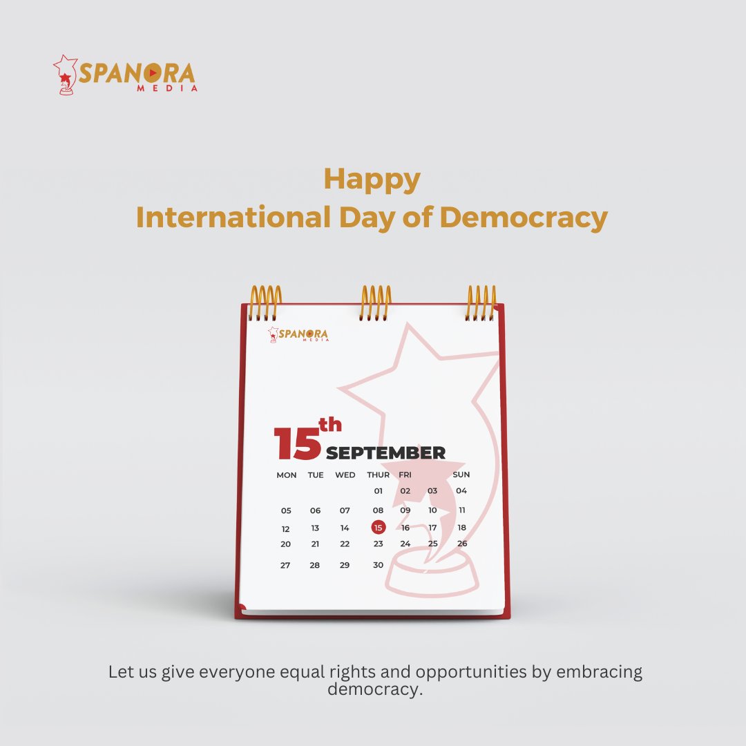 SpanoraMedia's tweet photo. “We all know the goodness democracy brings into a country and therefore, we must never underestimate it. Happy International Day of Democracy.”
#democracyday #september2022 #weddingcoverage #videography #audiovisual #documentary #spanoramedia https://t.co/VZDJxd2p3U