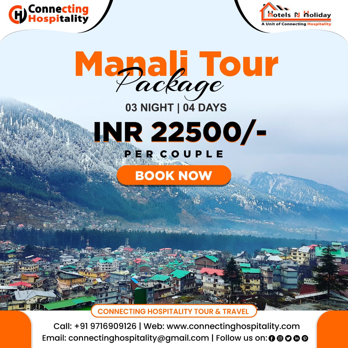 ConnectingHosp1's tweet photo. Manali Tour Package
🌃 03 Night | 04 Days 

INR 22500/- Per Couple 
Contact us for best deal : 👇

📲+91-9716909126 
🌐 https://t.co/Le20HRRWrn
📧 connectinghospitality@gmail.com
#connectinghospitlity #manalitour #travel #exploreworld #enchantinghimachal #manali #nature https://t.co/xUyh26YegS