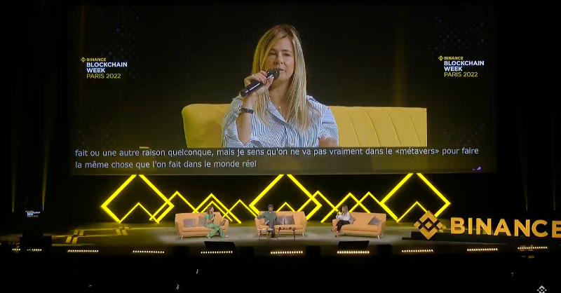 binance's tweet photo. If you're into fashion and Web3, this panel is for you! 

We welcome to the stage Elise Yoshida, Global Digital Communications Director at @LouboutinWorld and @BenjaminEymere, CEO of L'OFFICIEL to discuss the intersection of fashion and technology!