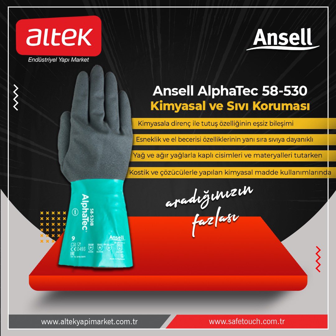 altektr's tweet photo. ANSELL 58-530 ALPHATEC®️ SIVI VE KİMYASAL KORUYUCU ELDİVEN

💧 TÜRKİYE’NİN EN BÜYÜK ENDÜSTRİYEL YAPI MARKETİ

Aradığınız ne varsa tek adreste...

https://t.co/w7VqJsfuoo

#altekyapi #yapimarket #ansell #ansellturkiye #anselleldiven #anselsolvex #issagligi #isguvenligi #iskazalari https://t.co/JJsae1vJZj