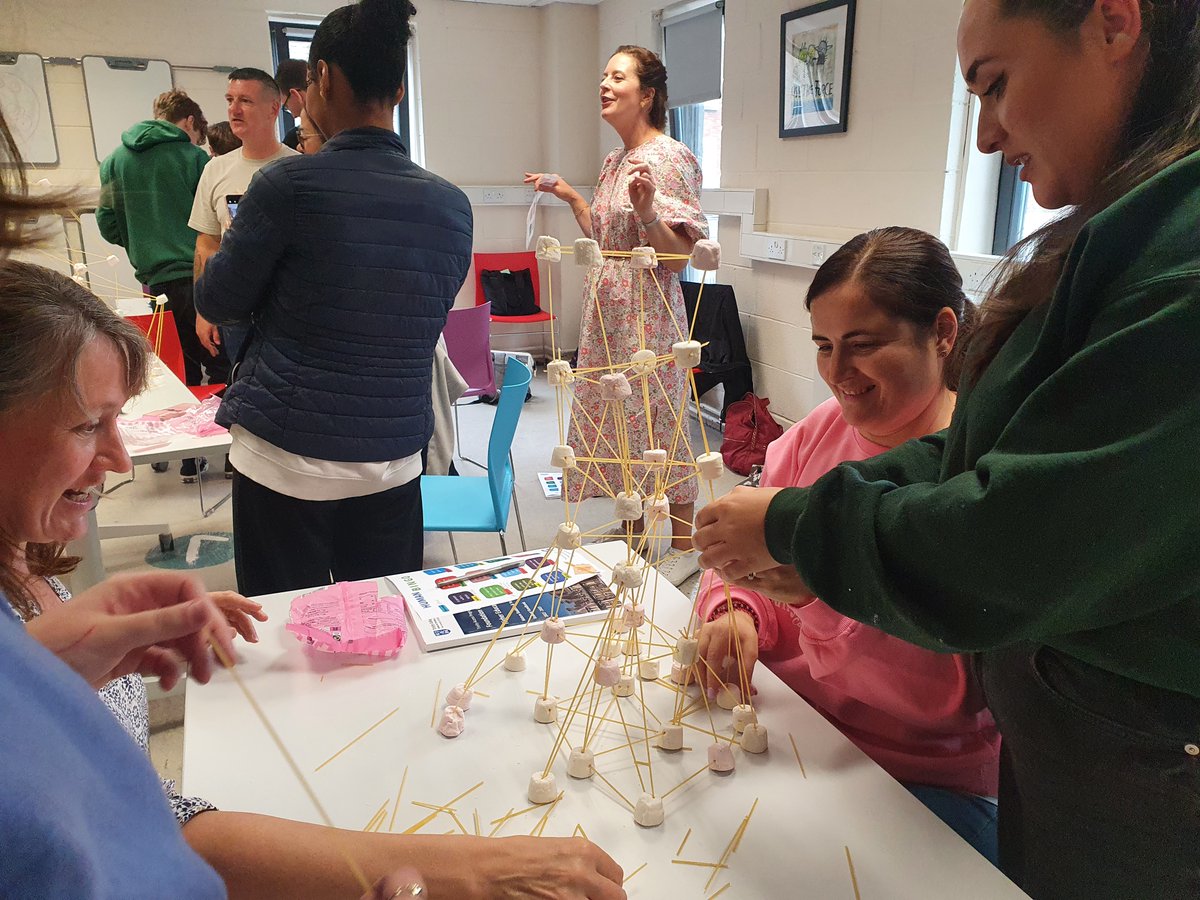 AccessTCD's tweet photo. Welcome to our new #FoundationCourse students🍡
We are so happy to be back in person to complete the serious academic marshmallow challenge! 💪
They even managed to build a dress for Sarah... 👗
#TrinityCollegeDublin #TrinityAccess #TAP #MatureStudents #Orientation https://t.co/IFBu9WFuu4