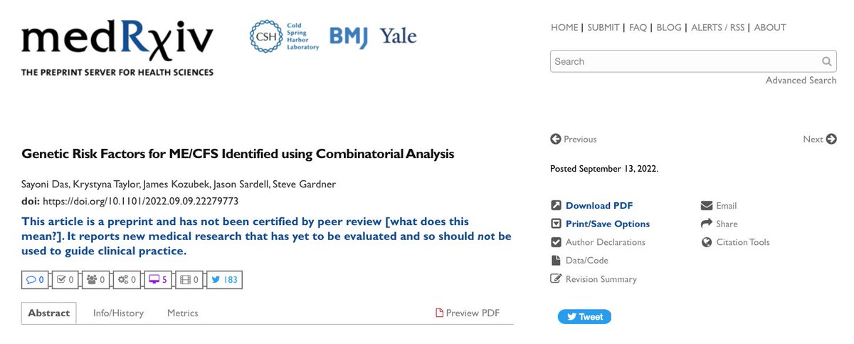 lifeanalytics's tweet photo. 1/ I am really excited with results from the combinatorial analysis from @precisionlifeAI for #MECFSResearch. Using an #InformationRetrieval system some of the identified genes were queried in a database of medical concepts and here are the ranked results (cc: @sayoni03) 🧵 : https://t.co/bK2rl7GVYY