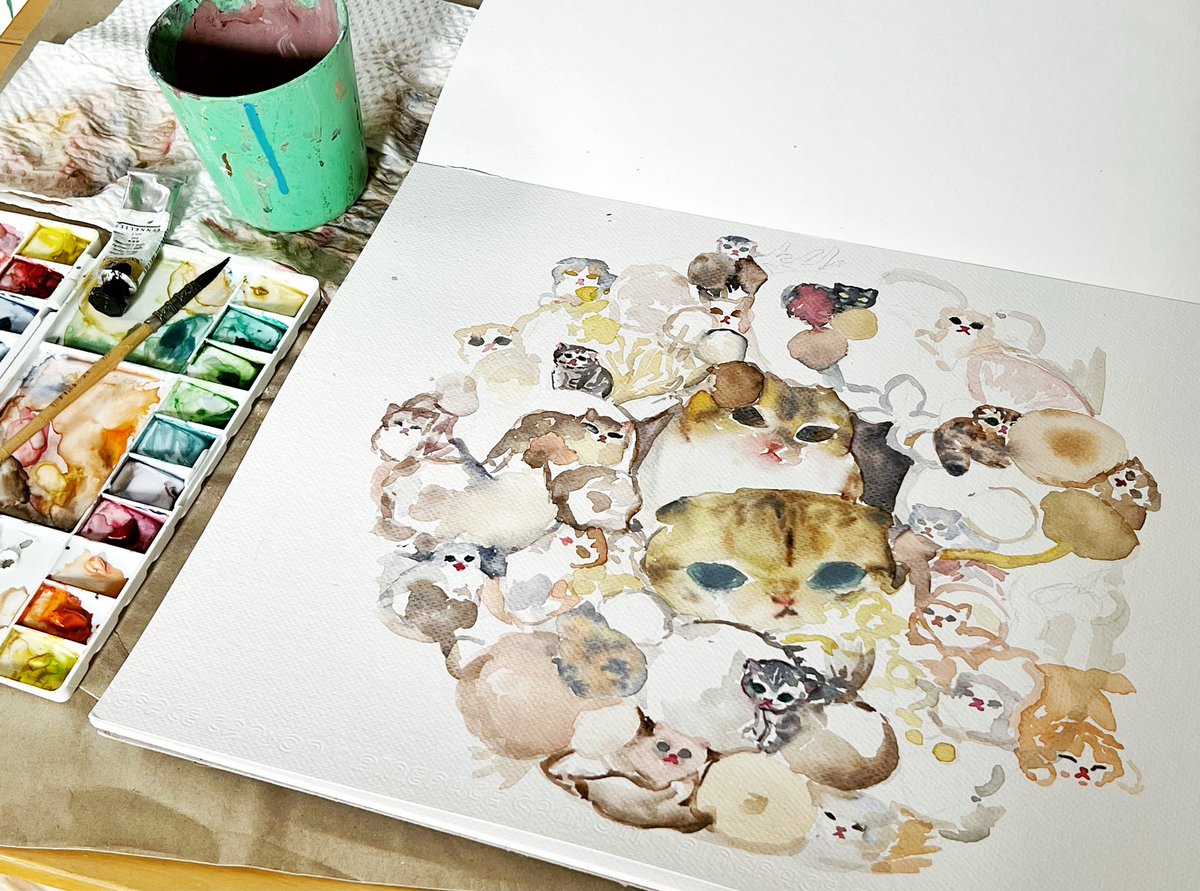 CatGarden_P's tweet photo. Sketching for some work on canvas 🎨🖌🐱🍄
#catillustration #workinprogress #catillustrator #catart #sketch https://t.co/vrWXiLI5W8