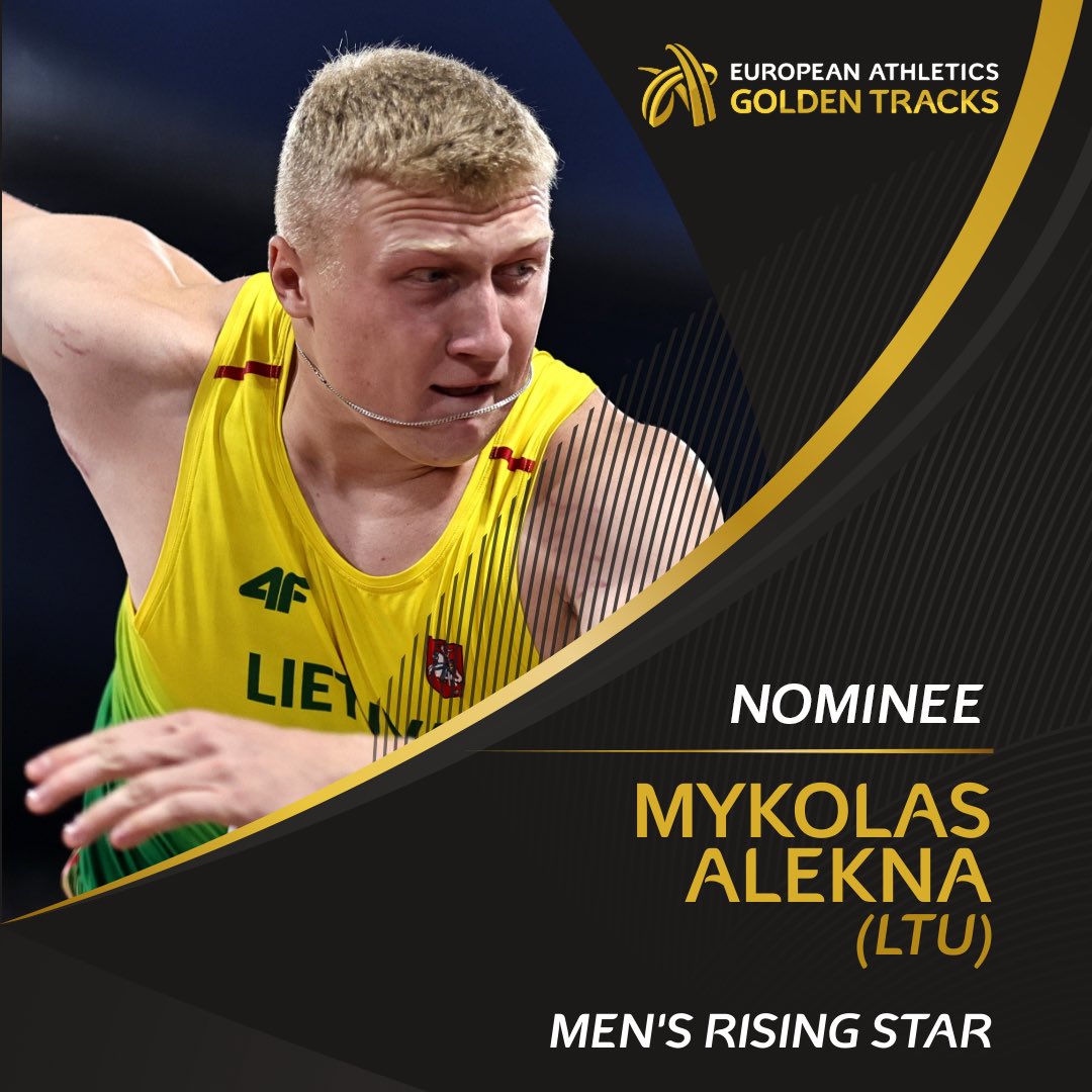 RT to vote for Mykolas Alekna! 🇱🇹

🥇 European discus champion
🥈 World silver medallist 

🗳 Voting closes on Friday 30 September.

#GoldenTracks