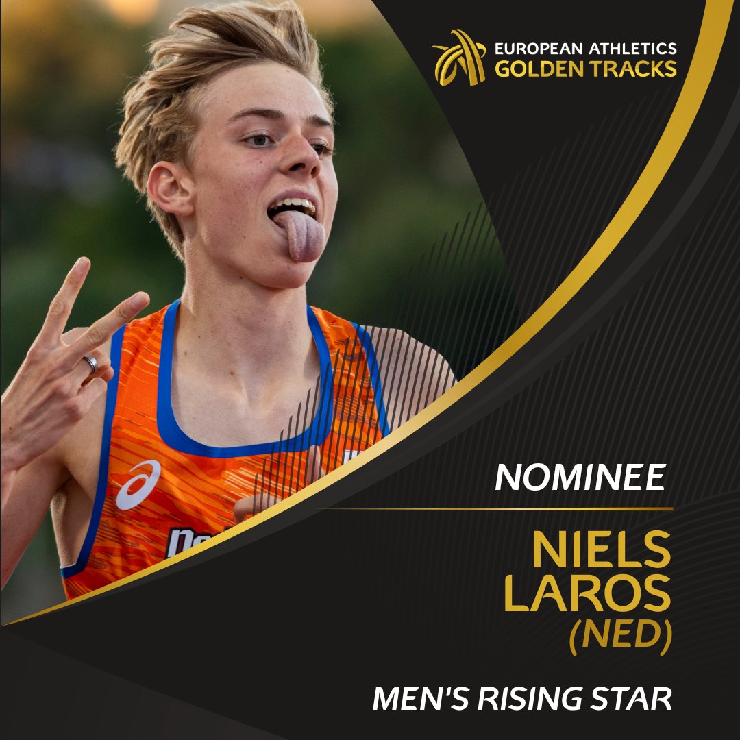 EuroAthletics's tweet image. RT to vote for Niels Laros! 🇳🇱

🥇 European U18 1500m and 3000m champion
⏱ European U18 bests at 1500m (3:39.46) and 3000m (7:48.25)

🗳 Voting closes on Friday 30 September.

#GoldenTracks