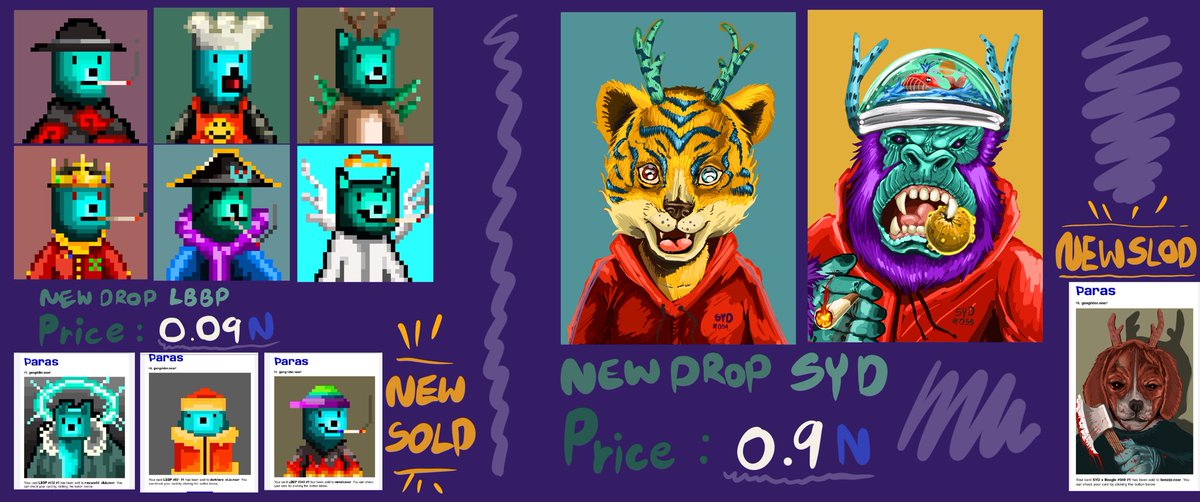 Gengrider1's tweet photo. Hello, today I have a new drop again.
I made both of these main accompaniment (I did it alone, all hand drawn).
You can go to see the real work and more.
LBBP 👉🏻 https://t.co/1hcOzwtQuI
SYD 👉🏻 https://t.co/srgMcU3AGN
#nft #nftparas #paras #NEAR #NFTCommmunity https://t.co/BNZrlTpU7H