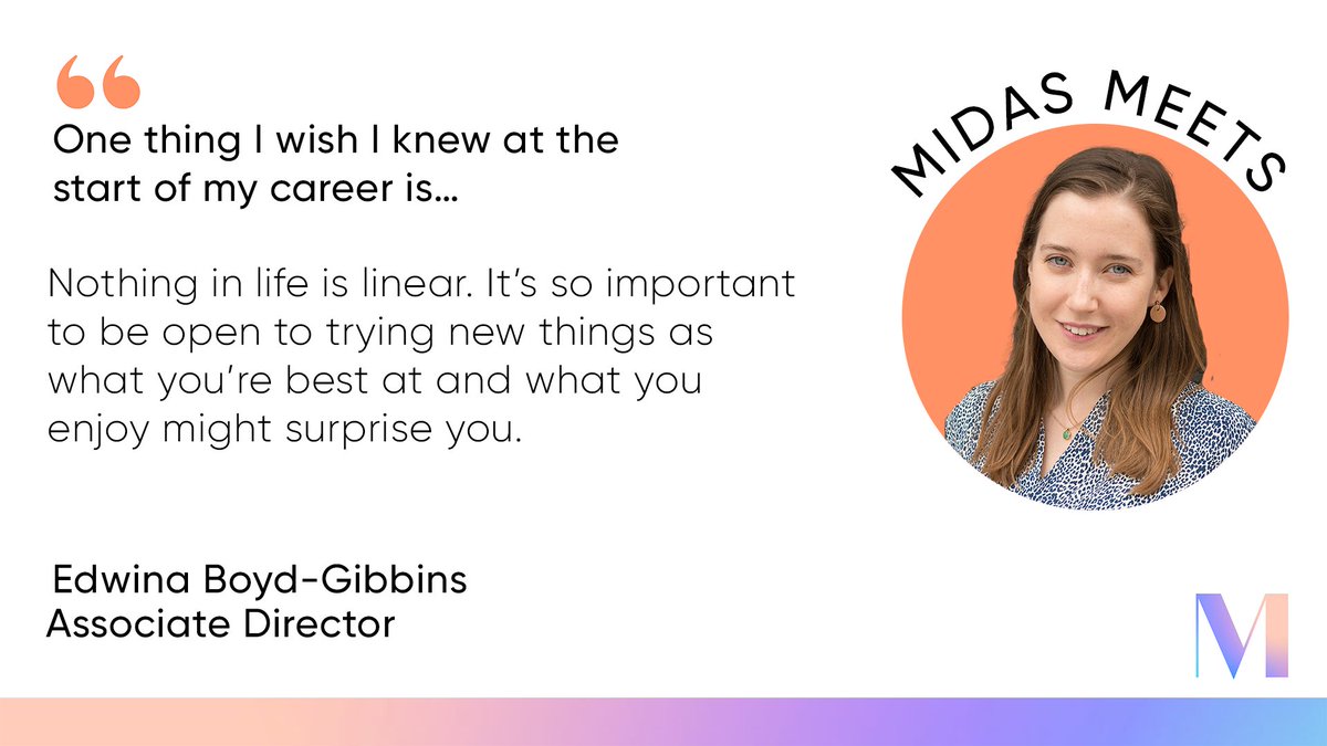 midascampaigns's tweet photo. This month on #MidasMeets, our Associate Director @Edwina_BG shares what she wished she knew at the start of her career. Key takeaway - don't be afraid to try new things, you might end up surprising yourself!
Read the full interview here: https://t.co/7pzNT3ynfh https://t.co/nQa32SdT73