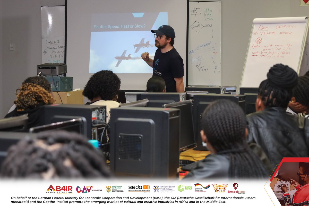 ab4_ir's tweet photo. Our Divas yesterday learned Drone Cinematography, learning how to create beautiful aerial shots when shooting a film.
@goetheinstitut @goethejoburg @InspireAfricaG
#ab4ir
#drone
#Umbocoder
#Womanempowerment
#4IR
#WomenInTechnology
#dronedivas
#drones https://t.co/OMLZ022AiE