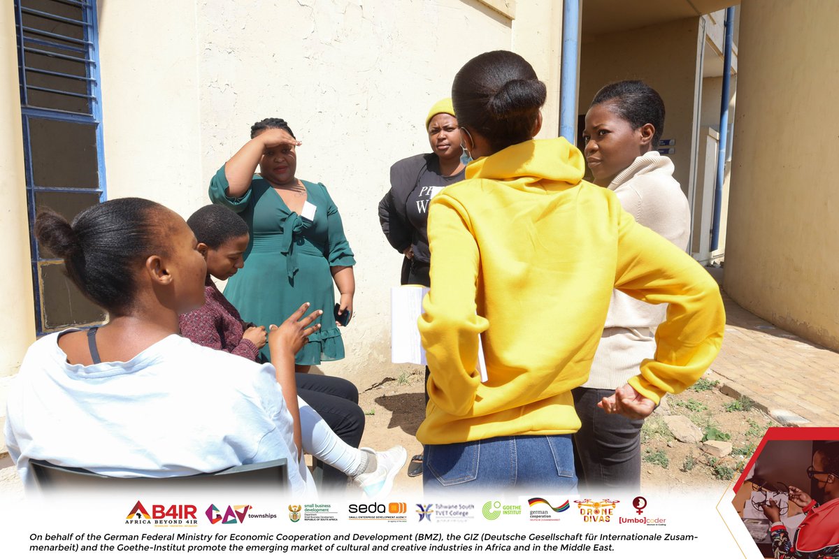ab4_ir's tweet photo. Our Divas yesterday learned Drone Cinematography, learning how to create beautiful aerial shots when shooting a film.
@goetheinstitut @goethejoburg @InspireAfricaG
#ab4ir
#drone
#Umbocoder
#Womanempowerment
#4IR
#WomenInTechnology
#dronedivas
#drones https://t.co/OMLZ022AiE