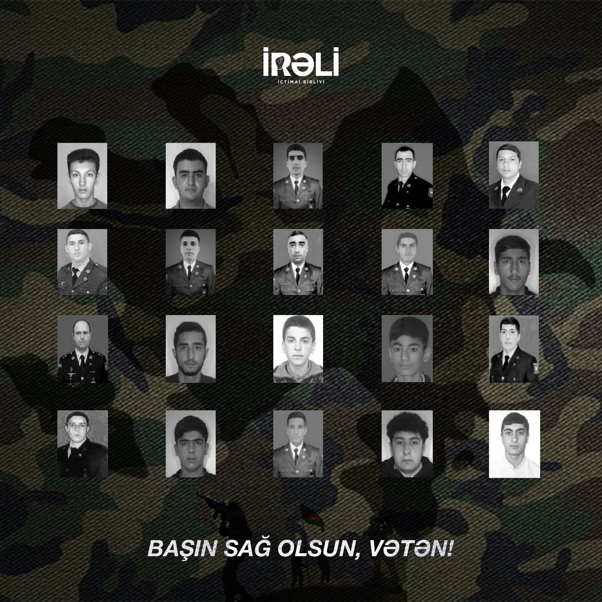 ireli_pu's tweet photo. Ermənistan silahlı qüvvələrinin törətdiyi təxribatların qarşısının alınması zamanı #şəhid olan 21 qəhrəmanımızı qürurla anırıq!

Şəhidlər ölməz, Vətən bölünməz!

#hərşeyVətənüçün #Azerbaijan #ireli2022 https://t.co/fMxB1pPVdc