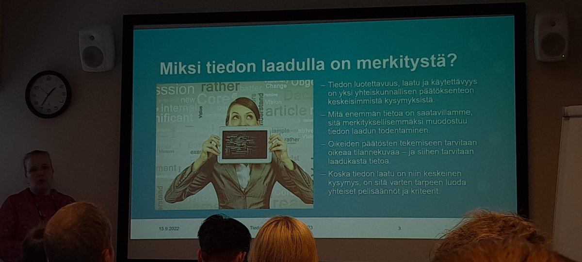 #Kuntamarkkinat vielä tänään. Nyt vauhdissa Janika <a href="/Tilastokeskus/">Tilastokeskus</a> ja Tiedon laatu ja kriteerit.
