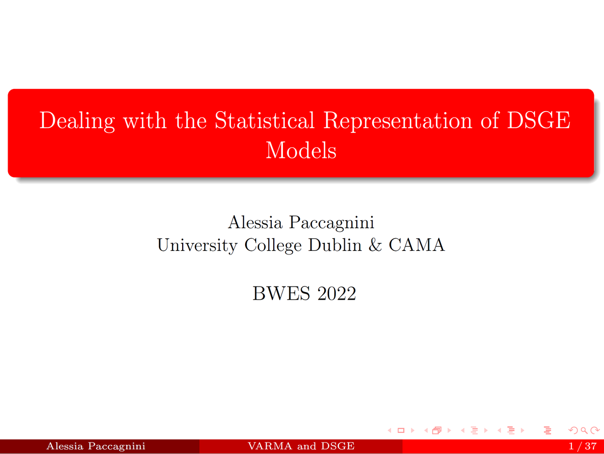 Alessia_metrics's tweet photo. π Glad to present my research about #StatisticalRepresentation of #DSGE models with #VAR and #LocalProjections at the 1st Bergamo Workshop in Econometrics and Statistics
πCheck the program for other amazing presentations
https://t.co/91yRQJ4S8j
#EconTwitter #Econometrics https://t.co/nSYotiK1Ic