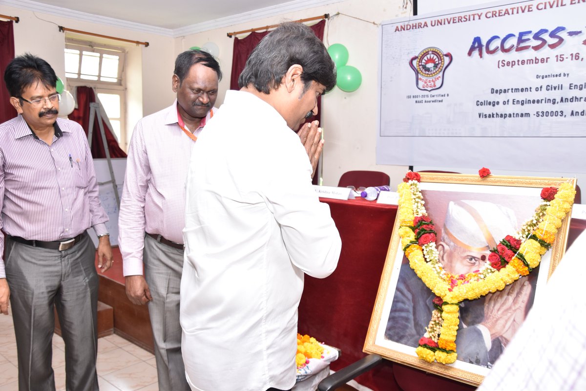 AndhraUnversity's tweet photo. Creative Civil Engineering Students Symposium @ Dept. of Civil Engineering, A.U. - Inauguration
#AndhraUniversity #AUCE #CivilEngineering #EngineersDay #EngineersDay2022 #ACCESS2K22 #Symposium https://t.co/gjuzMvbf3L