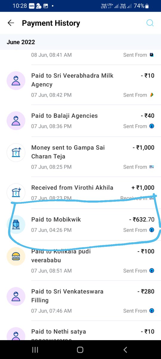 HarishGabbar7's tweet photo. I am very disappointed with the services provided by #fraudmobikwik @MobiKwik @MobiKwikSWAT @Mobikwi04340102       because i have used       zip pay later amount of  666 to recharge on june 6th, i paid back on june 7th and the payment was also successful,  it was showing pending https://t.co/3yRKJ6sGbB
