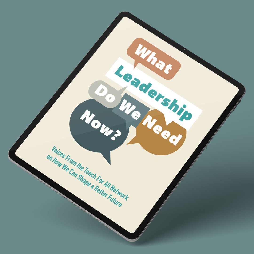 TeachForAll's tweet photo. “What Leadership Do We Need Now?” - This collection of essays shares the perspectives of teachers, students, alumni, and staff members from across 18 countries and six continents! 🌎⚡️

Download and read the eBook for free now: https://t.co/t8C2zSWuda #LeadershipWeNeed https://t.co/8ADVVZTY9H