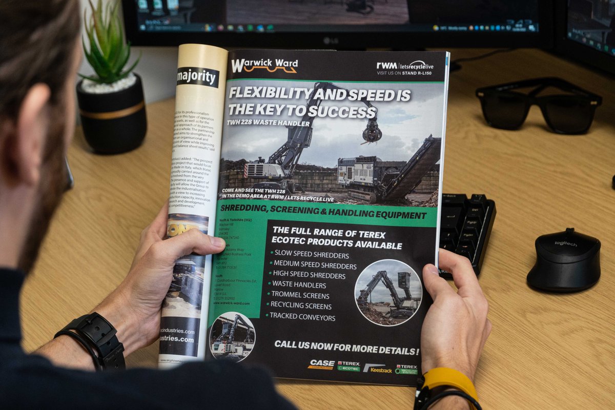 warwickward's tweet photo. The latest @SkipHireMag magazine is the @RWM_Exhibition show special! Check out our latest advert in the magazine and come and see the @TerexEcotec TWH 228 in the demonstration area for yourself! 👀
#SkipHireMagazine #WarwickWard #TerexEcotec #WasteHandler https://t.co/asVlzSgUdH